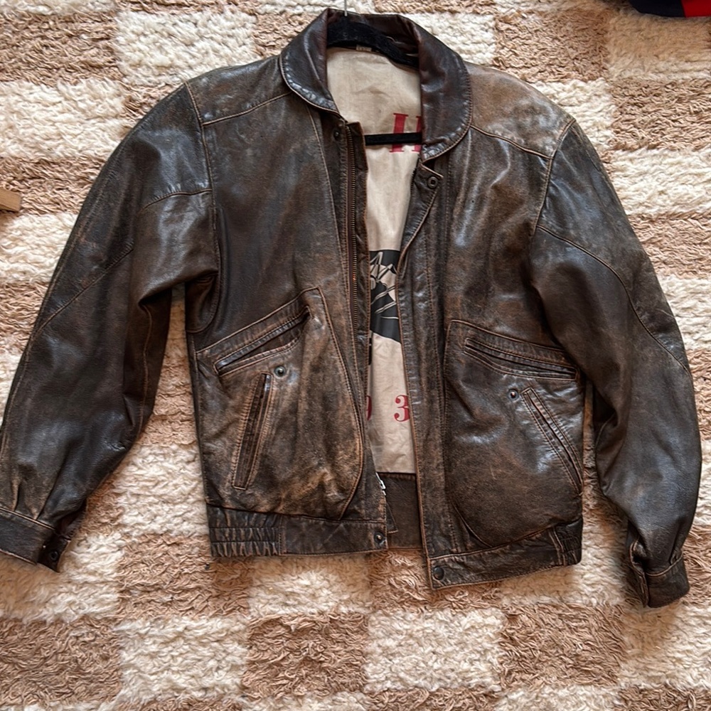 Vintage Brown Leather Jacket